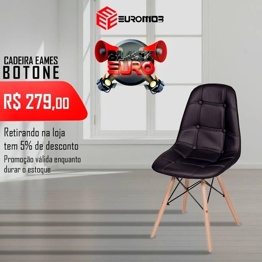 Cadeira Eames Botone - Oferta - Euromob - Móveis planejados para escritório