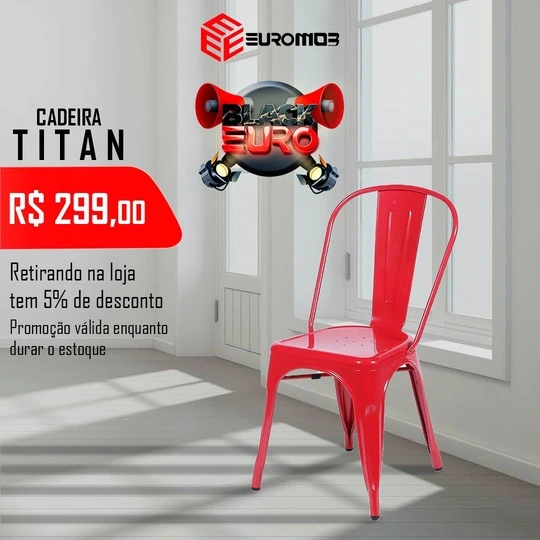 Cadeira Titan Vermelha - Oferta Imperdivel - Euromob - Móveis planejados para escritório