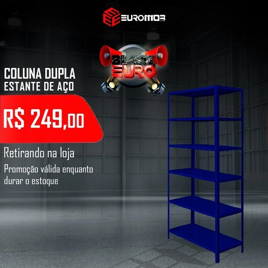 Estante de Aço Colina Dupla - Oferta - Euromob - Estante de aço