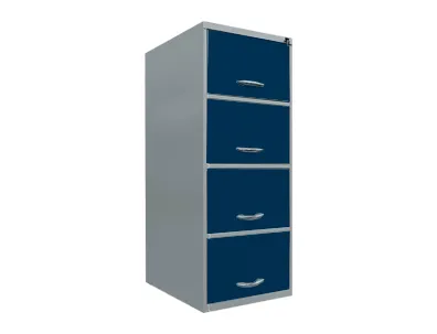 Arquivo de aço com 4 gavetas com Portas Azul