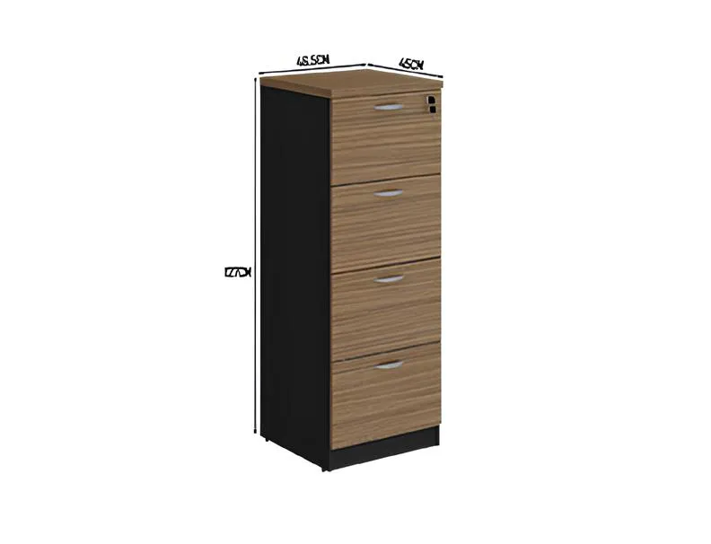 Linha Wood - Euromob - Arquivo com 4 gavetas
