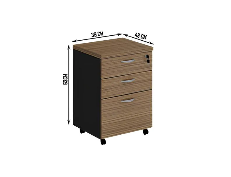 Linha Wood - Euromob - Gaveteiro volante