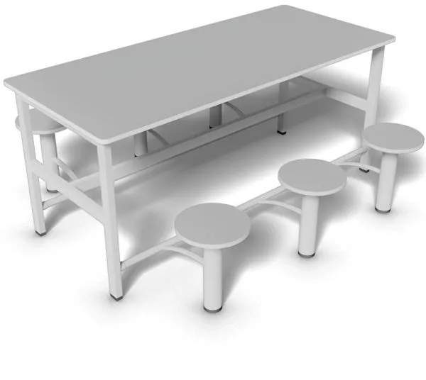Mesa pra Refeitório com 6 Lugares - Modelo retrátil 18mm