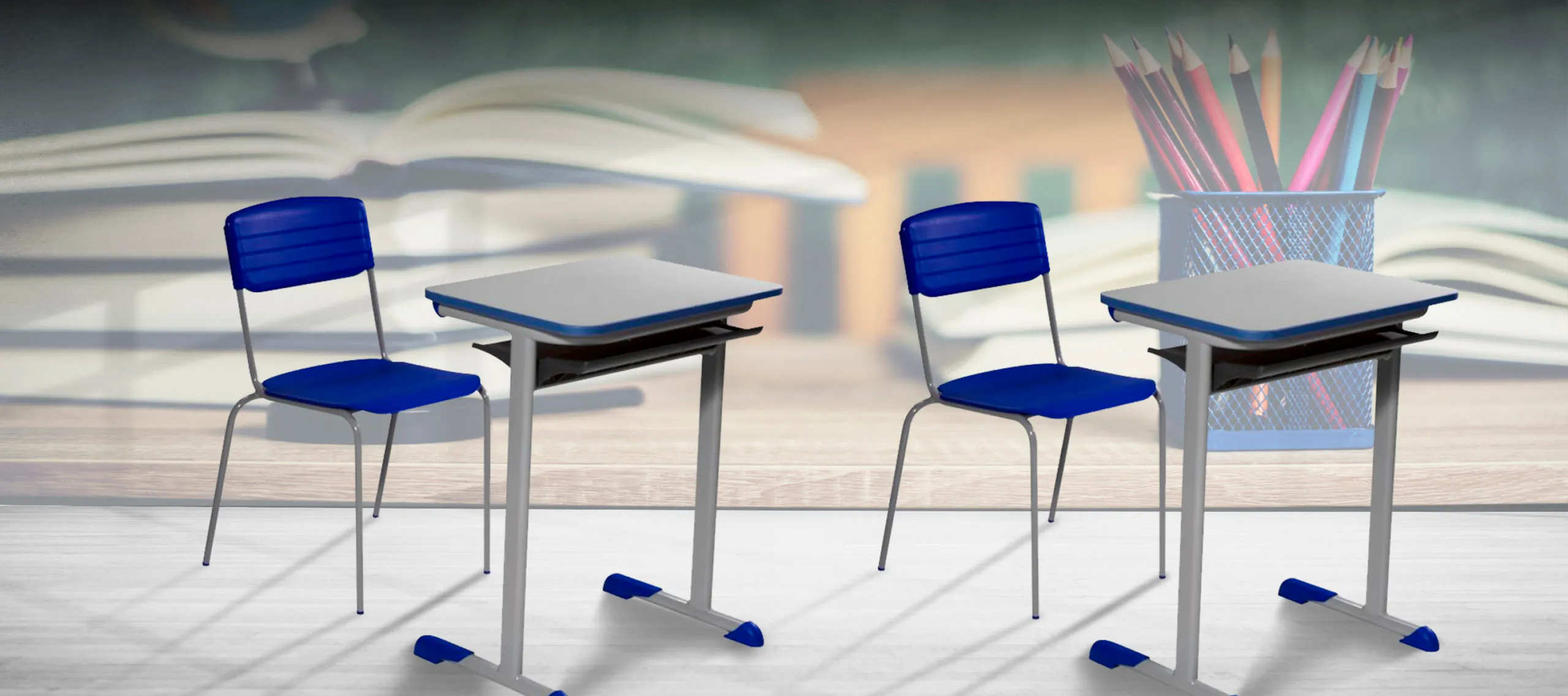 Mobiliario escolar - Euromob - Mesa e Cadeira Escolar - Banner