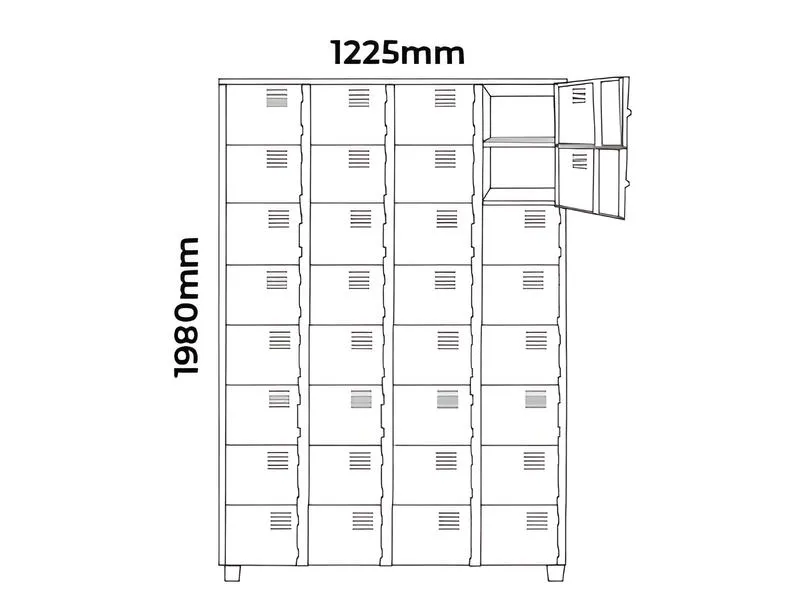 Roupeiro de Aço 32 Portas Pequenas - Euromob