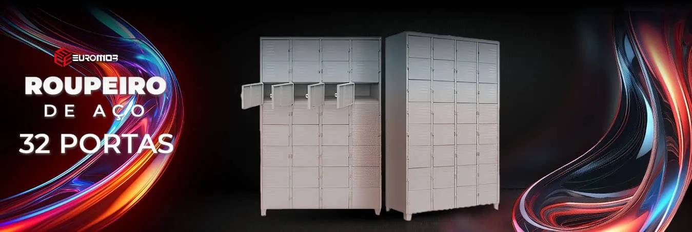 Roupeiro de Aço 32 Portas Pequenas - Euromob