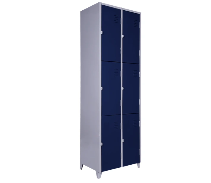 Roupeiro de Aço Azul com 6 Portas Pequenas​ - Euromob - armários roupeiro