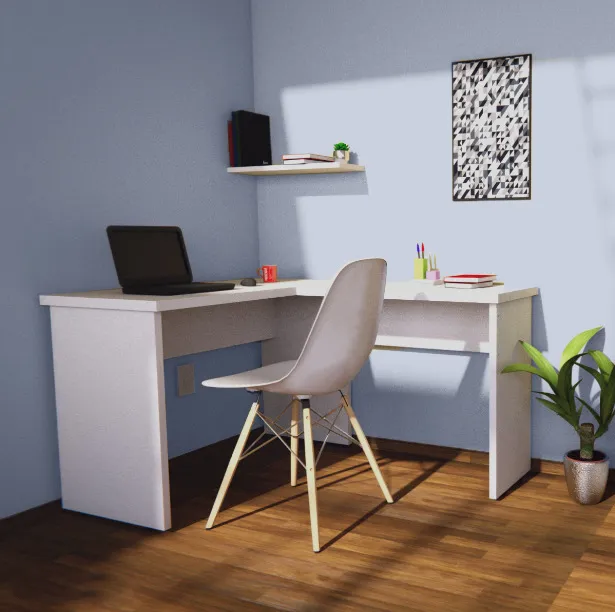 mesa angular - Euromob - moveis escritorio home office