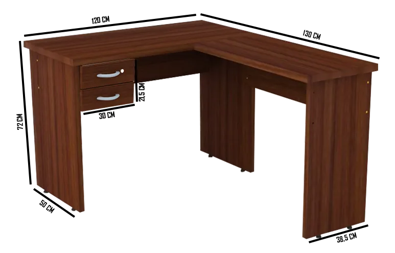 mesa angular - Euromob - moveis para escritorio home office