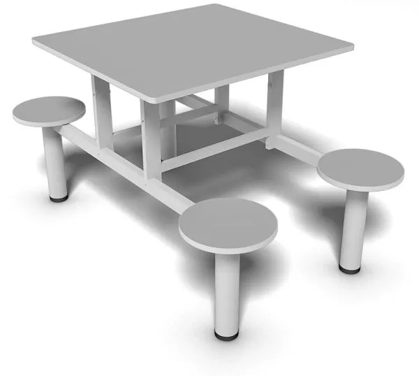 mesa refeitorio 4 lugares - Euromob - Mesa Fixa pra Refeitório com 4 Lugares