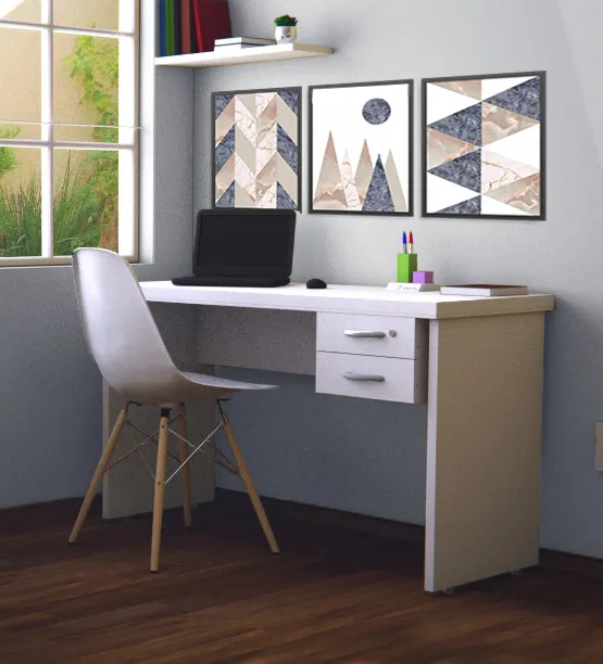mesa reta - Euromob - home office planejado